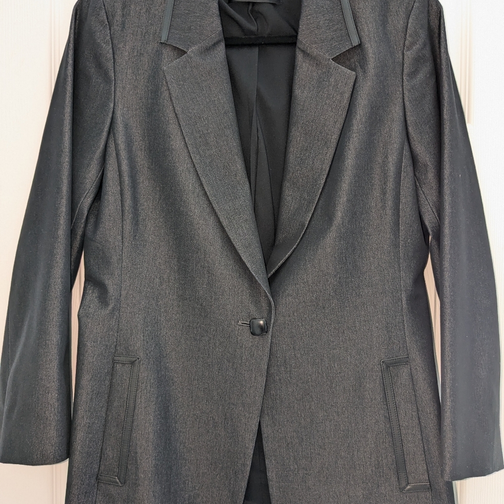 Dana Buchman Blazer Charcoal with Trim Size 10